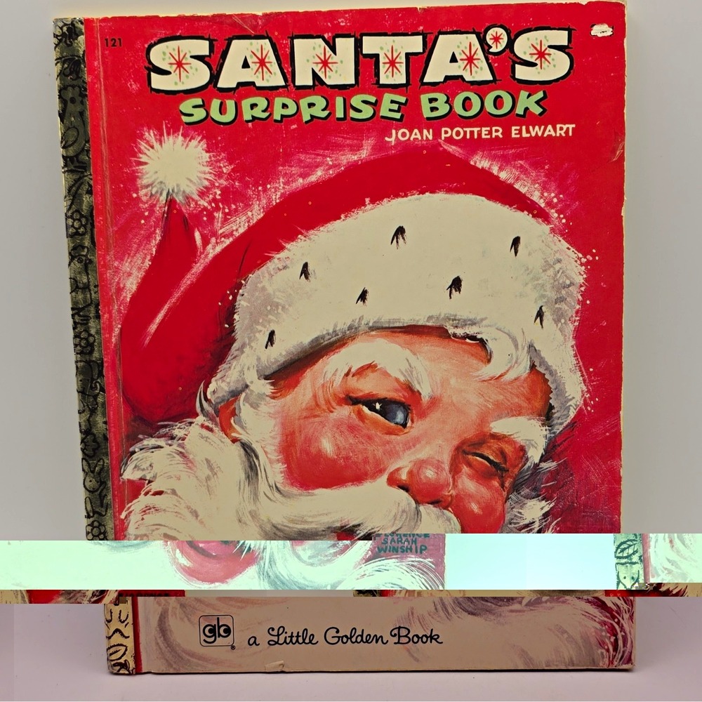 Little Golden Books Santa's Surprise Book Joan Potter Elwart HC 1972 2nd